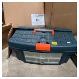Plastic Tool Box With Drawers and Orange Clasp