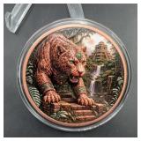 5 oz .999 Fine Copper Jaguar & Winged Figure Coin