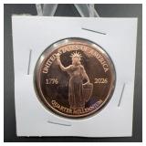 2026 Copper Quarter Millennium Coin, 1 Oz
