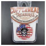 2 Copperhead Treasures 1oz .999 Copper Rounds