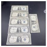 6 Us $1 Silver Certificates, Series 1957