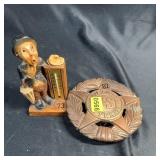 Vietnam Veteran Plaque & Carved Thermometer
