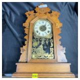 Wm. L. Gilbert Dove Mantel Clock, Wood Case