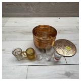 Shot Glasses With Copper Ice Bucket
