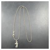 Sterling Silver Necklace With Bear Pendant