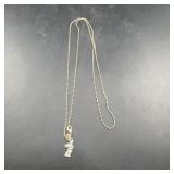 Sterling Silver Bear Pendant Necklace 925