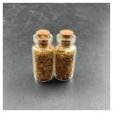 Two Small Glass Vials Of Gold Flakes