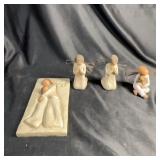 Willow Tree Angel Figurines And Plaque Set