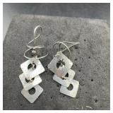 Ohm Sterling Silver Geometric Dangle Earrings