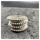 925 Sterling Silver Multi-band Beaded Ring