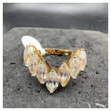 925 Sterling Silver Marquise Cut Cz Cluster Ring
