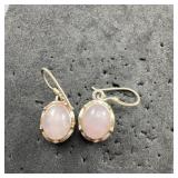 Sterling Silver Rose Quartz Drop Earrings