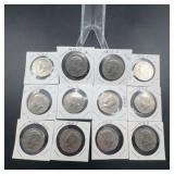11 Kennedy Bicentennial Half Dollars 1976 D/P