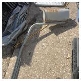 Gray Metal Mailbox With Post And Mounting Rail