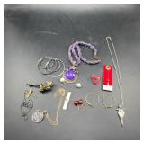 Costume Jewelry Lot Necklaces Earrings Pins
