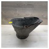 Galvanized Metal Coal Hod Scuttle with Handle