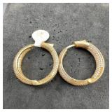 Gold Hoop Earrings With Pave Stones