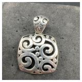 Sterling Silver Swirl Pattern Pendant