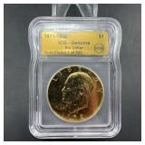 1972 Icg Gold Plated Eisenhower Dollar Coin