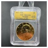 Icg 1971-1978 Ike Dollar Gold Plated 1 Of 500