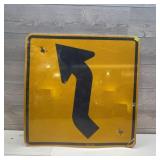 Reflective Left Curve Arrow Road Sign