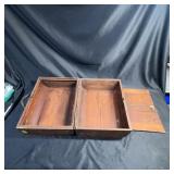 Wooden Box With Hinged Lid And Handle