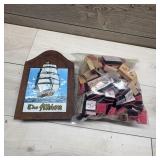 Wooden Box "the Albion" With Rubber Stamps