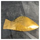 Brass Fish Pin With Patterned Design