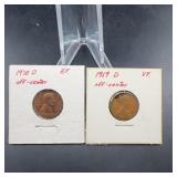 1969-d & 1970-d Off-center Lincoln Cents