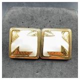 Givenchy Gold Tone Square Clip-on Earrings
