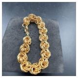 Gold Tone Byzantine Link Chain Bracelet