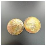 Two Silver Rounds: Naples & 1979 Mexico Onza