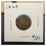 Rare 1868 Indian Head Penny, Semi Key