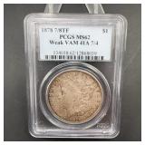 1878 Morgan Dollar PCGS MS62 VAM 41A 7/8TF