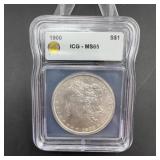 1900 Morgan Silver Dollar ICG MS65