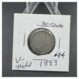 1883 Liberty V Nickels Without Cents