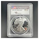 2016-W Silver Eagle PCGS PR70DCAM Signed Mercanti