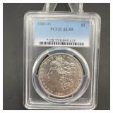 1881-O Morgan Silver Dollar PCGS AU55