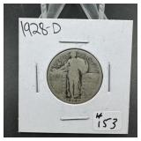 1928-D Standing Liberty Silver Quarter