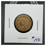 1909 Gold Indian $5 Half Eagle XF