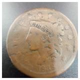 1838 Liberty Head Large Cent Copper Coin