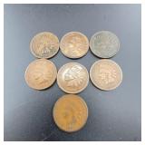 7 United States Indian Head Cents 1883-1907
