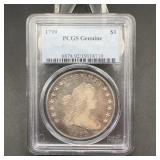 1799 Draped Bust Silver Dollar PCGS Genuine