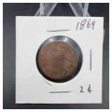 1864 Two Cent Piece US Coin