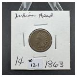 1863 Indian Head Penny