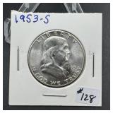Uncirculated 1953-S Franklin Silver Half