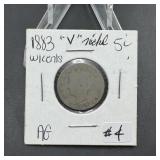 1883 Liberty V Nickels With Cents