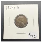 1924-d Lincoln Penny (semi-key Date)