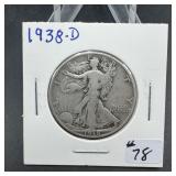 1938-D Walking Liberty Half - KEY DATE!