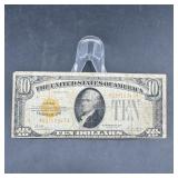 1928 $10 Gold Certificate A03710347A